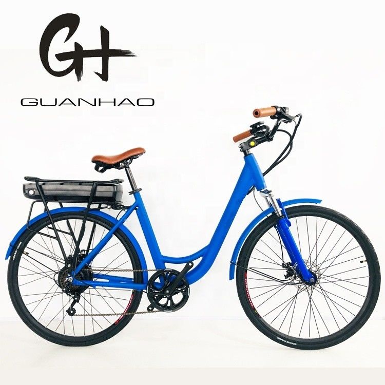 27.5&quot; 48V 500W 14AH 45KM/H EN15194 CE 스톡 레이디 전기 시티 에바이크 후면 7단 기어